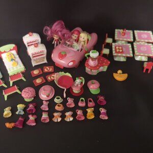 Strawberry Shortcake Toys w/ Berry Sweet Roadster Car & Various Accessories
